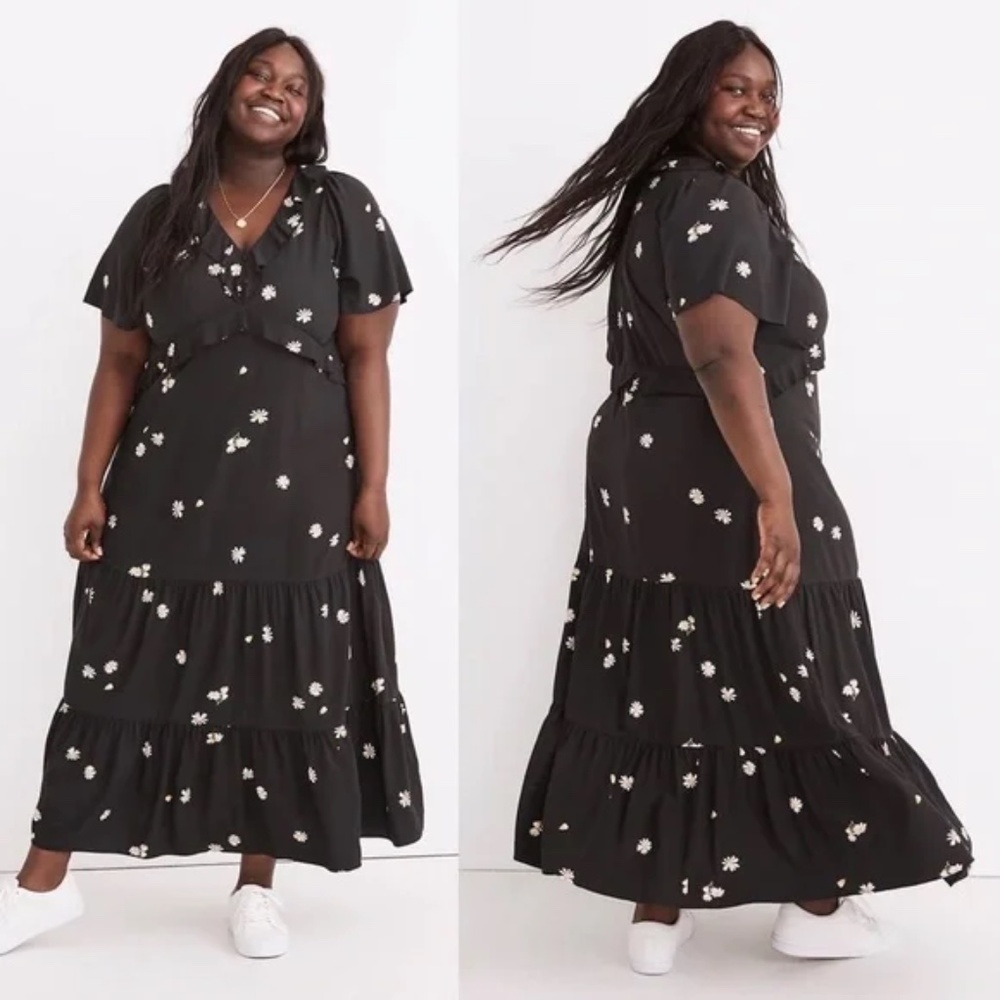 Madewell Black Floral Maxi Dress